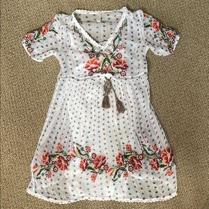 Floral Embroidered White Dress